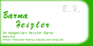 barna heizler business card